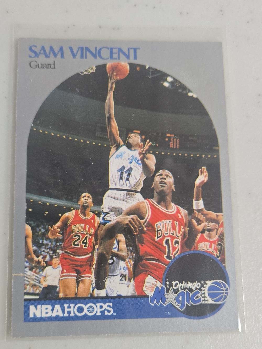 1990-91 NBA Hoops Sam Vincent #223 Michael Jordan #12 Jersey Rare Vintage Hoop